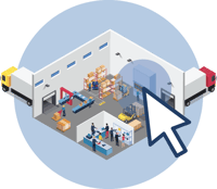 Interactive warehouse graphic