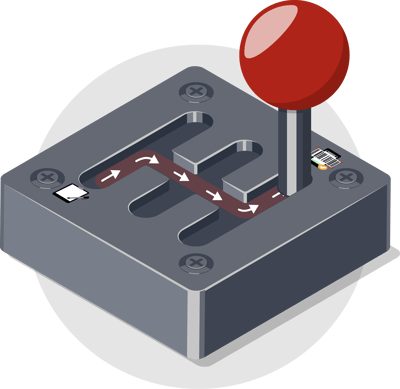 Shifter to represent going from manual to complex inventory operations for automotive companies